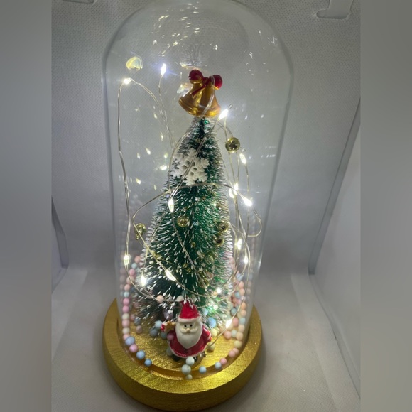 Christmas Tree Globe Lighted Battery Operated 8 Inch Holiday Santa Snowballs - Picture 7 of 17